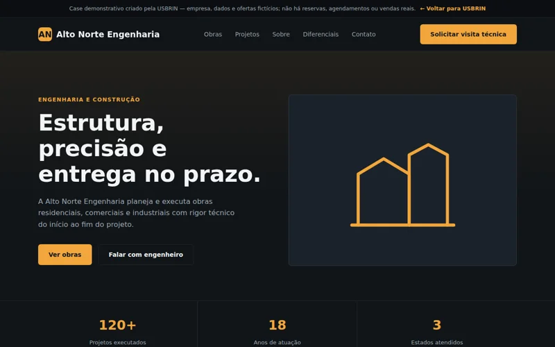 Prévia real da demonstração Alto Norte Engenharia